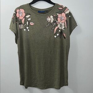 Embellished Green Short Sleeve shirt
